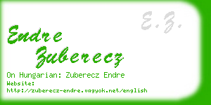 endre zuberecz business card